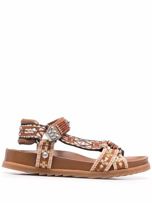 ASH bead-embellished touch-strap sandals - Brown