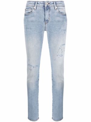 Love Moschino distressed-effect skinny jeans - Blue