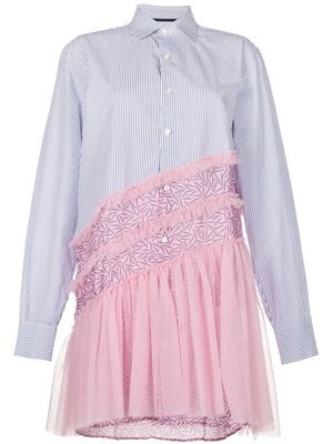 Viktor & Rolf panelled long-sleeve shirt dress - Blue