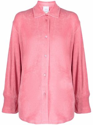 Patou towel-finish buttoned shirt - Pink
