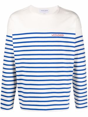 Maison Labiche striped long-sleeved T-shirt - White