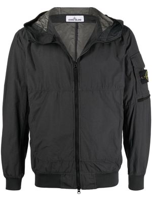 Stone Island Compass-patch hooded jacket - Grey