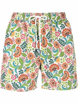 Fedeli floral-print drawstring-waist swim shorts - C5201
