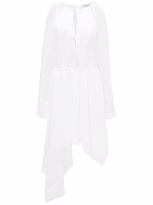 JW Anderson SLIT DETAIL ASYMMETRIC V NECK DRESS - White