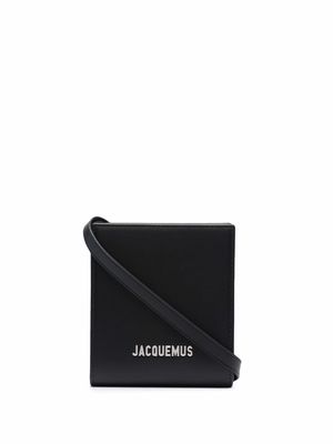 Jacquemus leather logo-plaque shoulder bag - Black