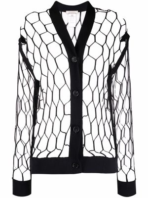 Nina Ricci cage-knit long-sleeve cardigan - Black