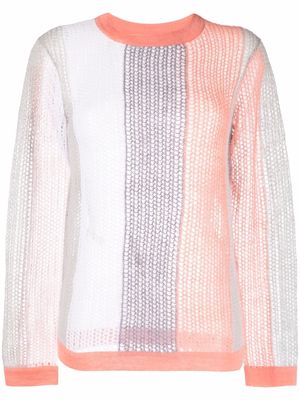 Nina Ricci striped open-knit jumper - Orange