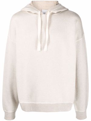 Jil Sander fine knit wool-cashmere hoodie - Neutrals