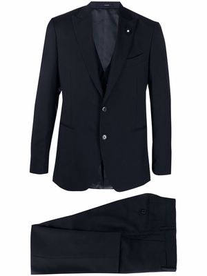 Lardini three-piece single-breasted suit - Blue