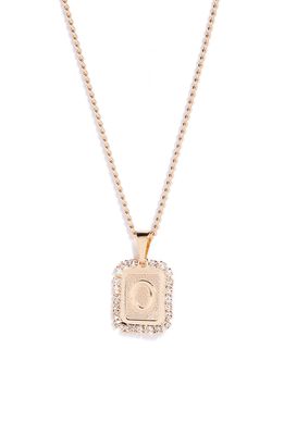 Bracha Royal Initial Card Necklace in Gold- O