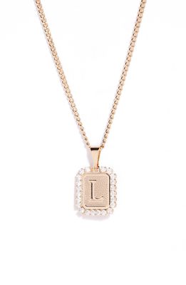 Bracha Royal Initial Card Necklace in Gold- L