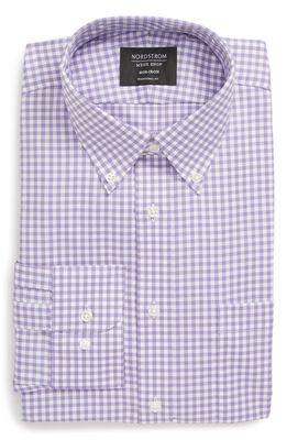 Nordstrom Traditional Fit Non-Iron Gingham Dress Shirt in Purple English