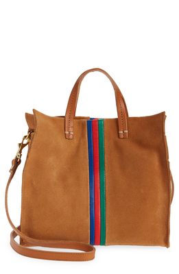Clare V. Petit Simple Suede Tote in Camel