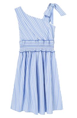Habitual Kids' Stripe Asymmetric High-Low Dress in Blue