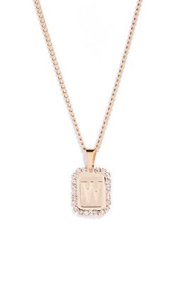 Bracha Royal Initial Card Necklace in Gold- W