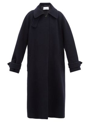 Raey - Oversized Raglan-sleeve Wool-blend Coat - Womens - Navy
