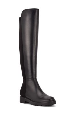 Nine West Tread Over the Knee Boot in Black Leather
