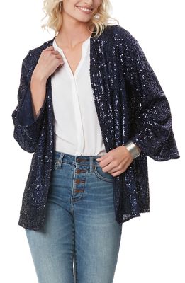 NYDJ Sequin Cardigan in Navy Sequence