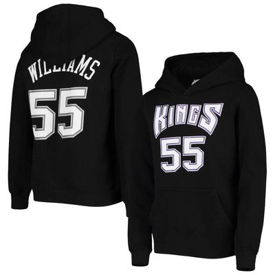 Youth Mitchell & Ness Jason Williams Black Sacramento Kings Hardwood Classics Name & Number Pullover Hoodie