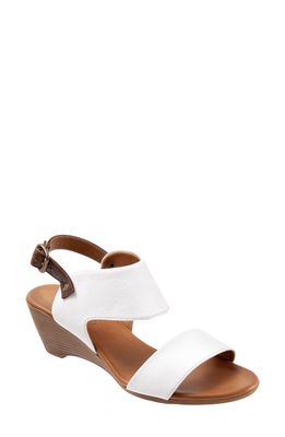Bueno Ivana Slingback Wedge Sandal in White Leather