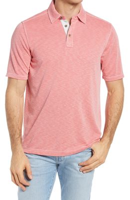 Johnston & Murphy Slub Men's Polo in Coral
