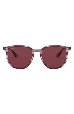 Ray-Ban 54mm Hexagon Sunglasses in Strpe Bordeaux Hvana/dk Violet