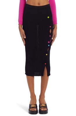 Versace Rib Knit Sweater Skirt in Black