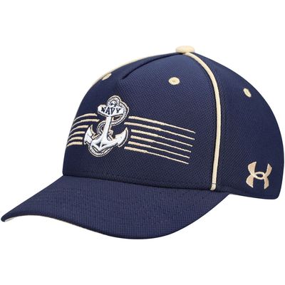 Youth Under Armour Navy Navy Midshipmen Blitzing Accent Performance Adjustable Hat