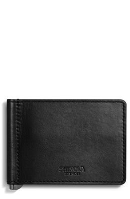 Shinola Heritage RFID Bifold Money Clip Leather Wallet in Black