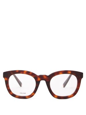 Celine Eyewear - Round Tortoiseshell-effect Acetate Glasses - Womens - Tortoiseshell