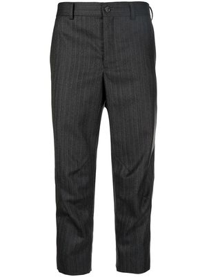 Comme Des Garçons Homme Deux pinstripe-pattern cropped trousers - Grey