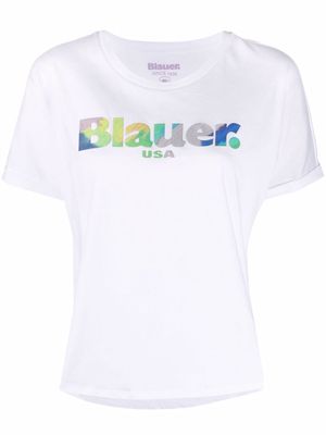 Blauer logo-print cotton T-Shirt - White