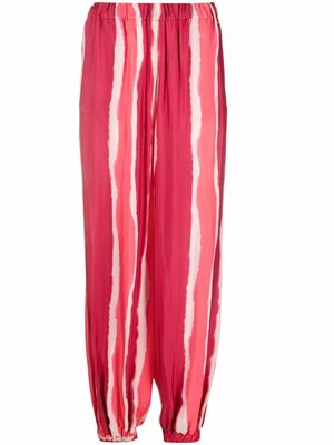 Armani Exchange wide striped trousers - Red