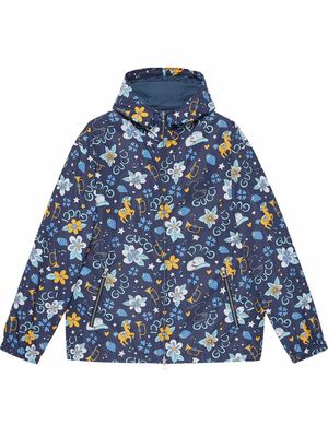 Gucci floral-print rain jacket - Blue