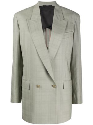 PAUL SMITH double breasted long-line blazer - Green