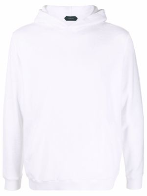 Zanone ribbed-detail hoodie - White