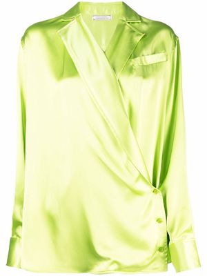 Nina Ricci satin wrap shirt - Green