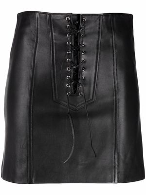 Manokhi lace-up mini skirt - Black