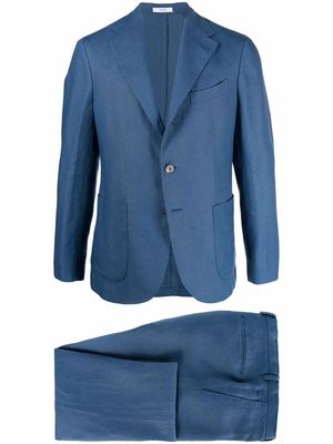 Boglioli single-breasted linen suit - Blue