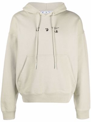 Off-White Hands Off logo drawstring hoodie - Neutrals