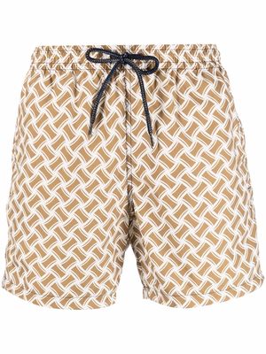 Drumohr geometric-print swim shorts - Neutrals