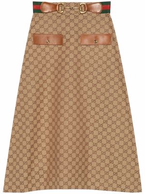 Gucci GG Supreme midi skirt - Neutrals