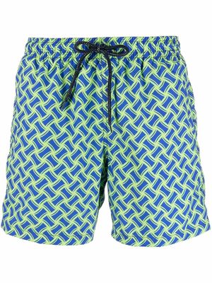 Drumohr geometric-print swim shorts - Green