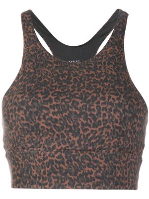 Varley Harris leopard print sports bra - Brown
