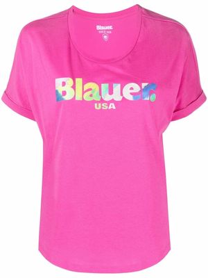 Blauer logo-print cotton T-Shirt - Pink