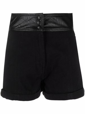 TWINSET high-waisted cotton shorts - Black