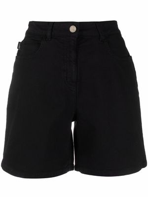 Love Moschino logo-patch denim shorts - Black