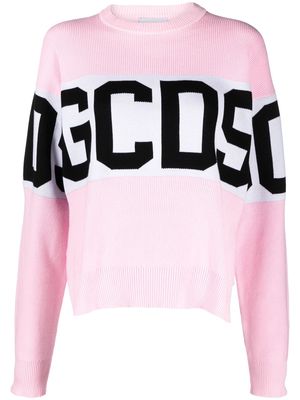 Gcds intarsia-knit logo-motif jumper - Pink