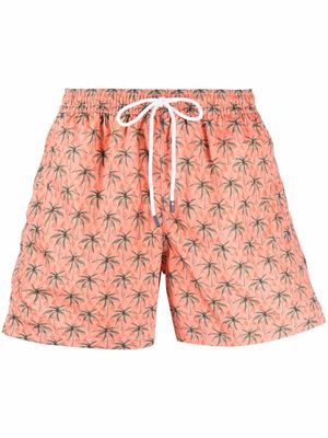 Fedeli palm tree print swim shorts - Orange