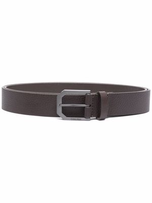 Calvin Klein engraved-logo buckle belt - Brown